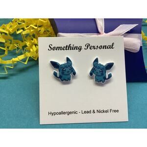 Glaceon - Pokemon Inspired Stud Earrings -Gift Boxed - Chibi Cute - Eeveelution